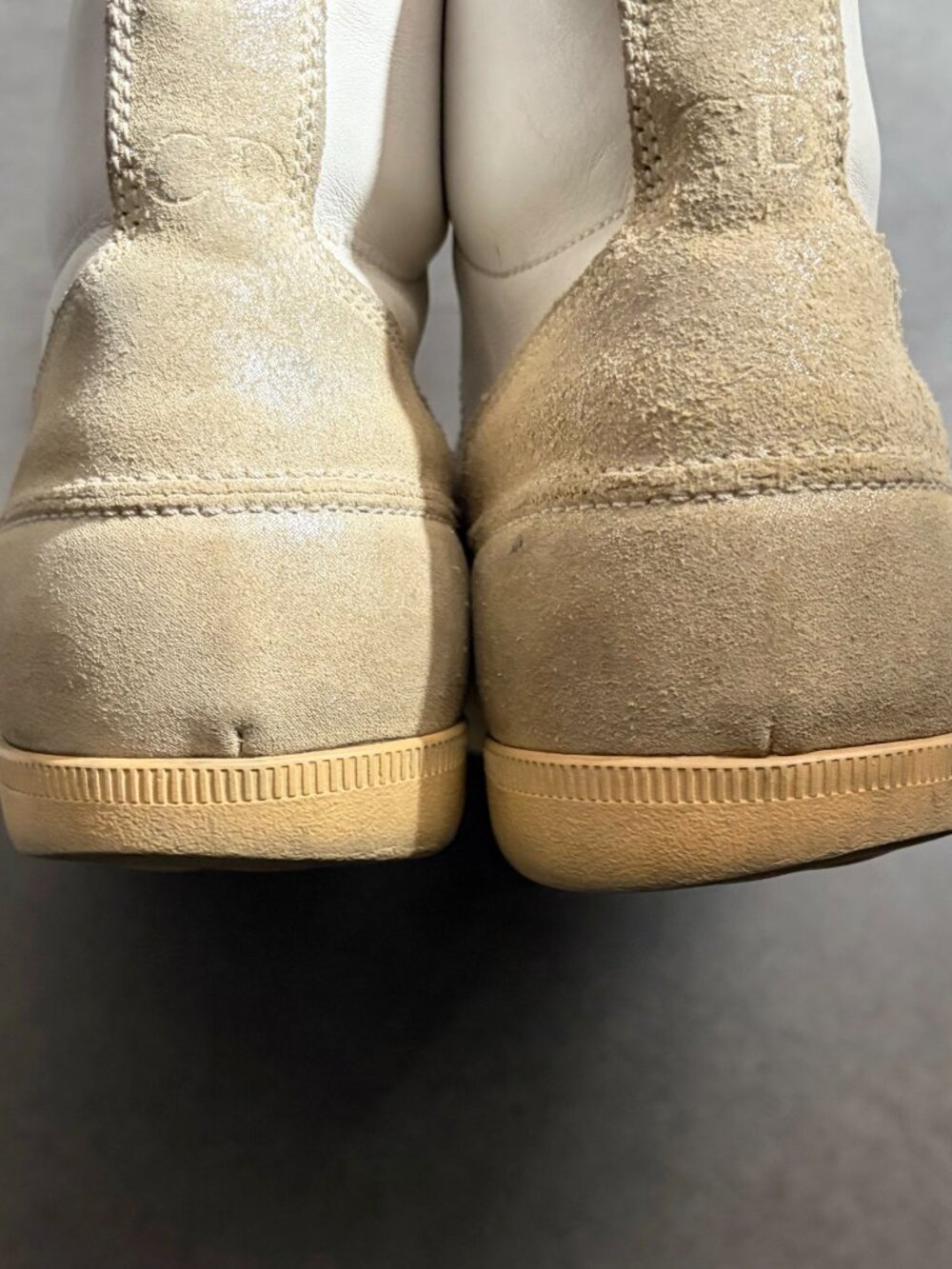 Vintage DIOR Homme Hedi Slimane B48 Leather Hi Top Sneaker Cream White Size 41 - Picture 8 of 11